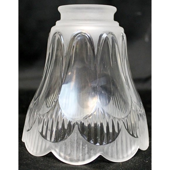Frosted Clear Glass Sconce Lamp Shade Scallop Edge Replacement Ceiling Fan - Picture 4 of 6